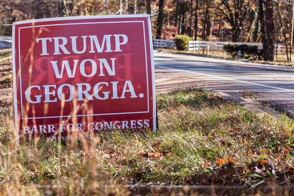 Lawrenceville Νοεμβριου Μια Πινακίδα Εκστρατείας Που Γράφει Trump Won Georgia — Φωτογραφία Αρχείου