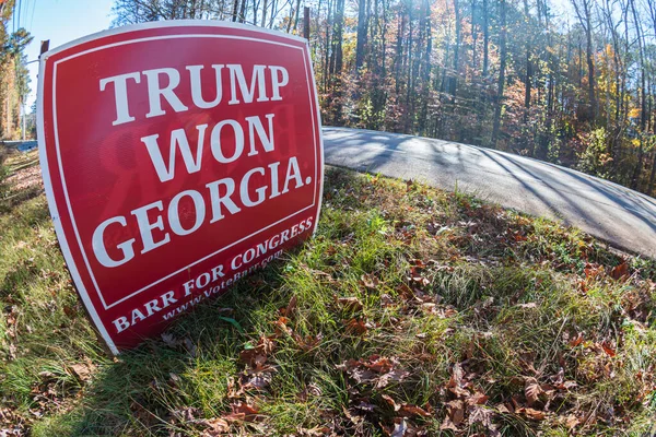 Lawrenceville November Campaign Sign Reading Trump Won Georgia Sits Grass — Fotografia de Stock