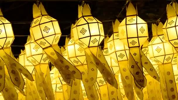 Thai lanterns in loy krathong festival of chiang mai thailand — Stock Video