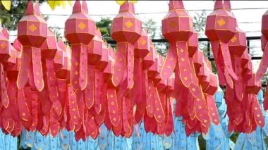 loi krathong Festivali'nde chiang mai Tayland Tayland fenerler