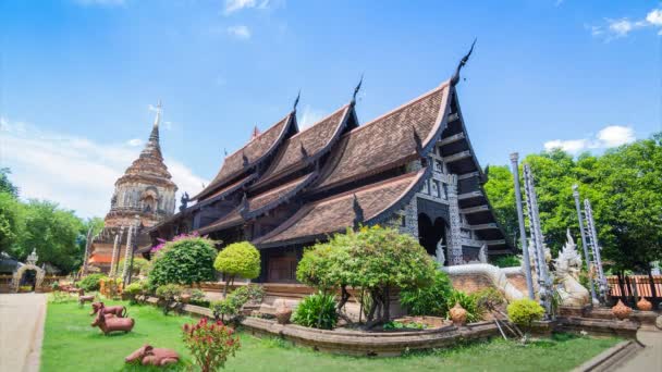 Ώρα λήξη wat lok moli (molee) περίφημο ναό του chiang mai, Ταϊλάνδη — Αρχείο Βίντεο