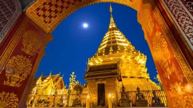 WAT phra chiang mai Tayland doi suthep ünlü tapınak (iç dış)