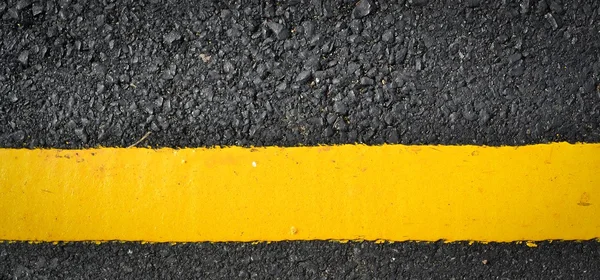 Új sárga vonal az út textúra — Stock Fotó