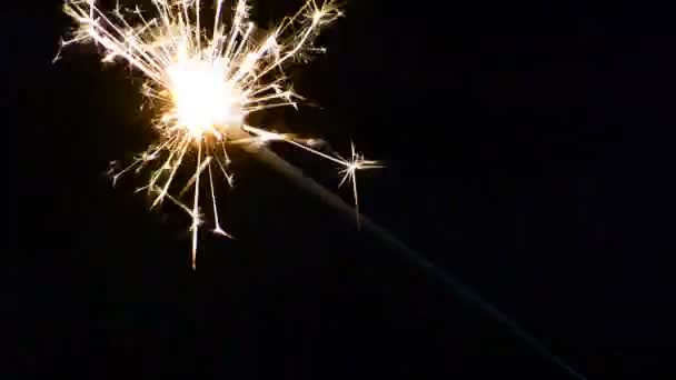 Sparklers and dark background (oblique) — Stock Video