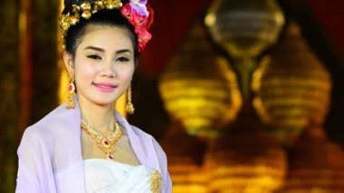 kadın Tay Selam saygı Tayland geleneksel kostüm