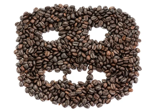 Coffee beans scowl face — Stock Photo, Image