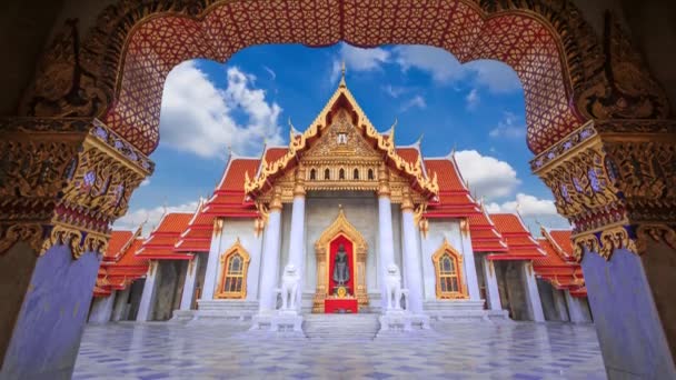 Wat Benchamabophit Temple Landmark Travel Place Bangkok Tailandia — Vídeos de Stock