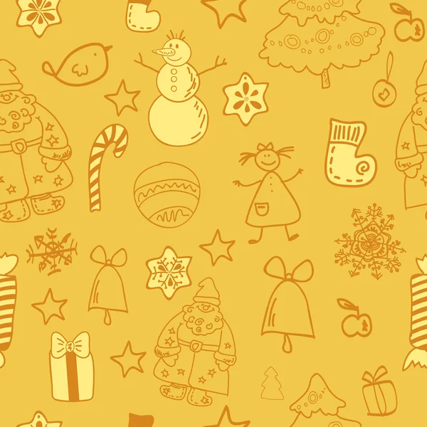 Funny winter christmas vector seamless pattern — Stock Vector