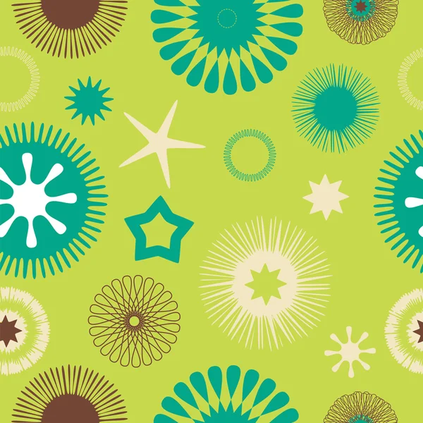 Seamless abstract floral pattern green — Stock Vector