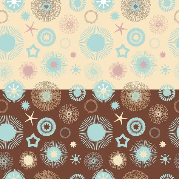 Набор из 2 бесшовных абстрактных цветочных узоров — стоковый вектор