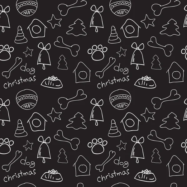 Fun christmas seamless black pattern — Stock Vector