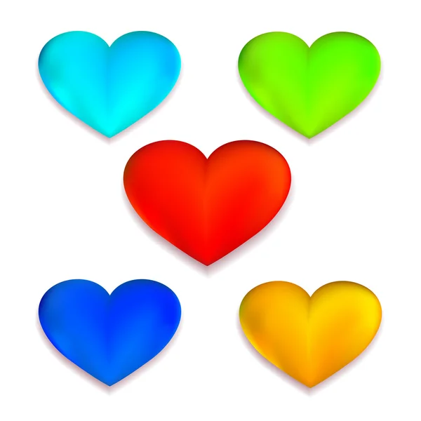 Colorful hearts vector set — Stock Vector