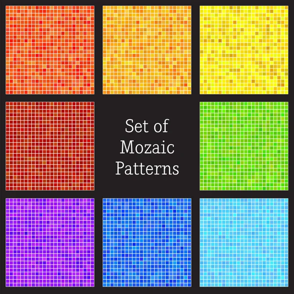 Set of vector patterns of colorful mosaic. — Stock Vector