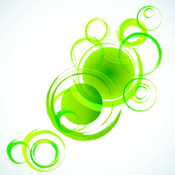 Fondo abstracto verde con círculos grunge — Vector de stock