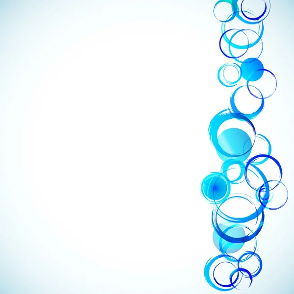 Fondo abstracto azul con círculos grunge aislados en blanco — Vector de stock