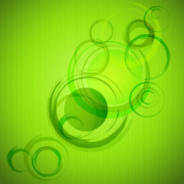 Green abstract background with grunge circles — Stock Vector