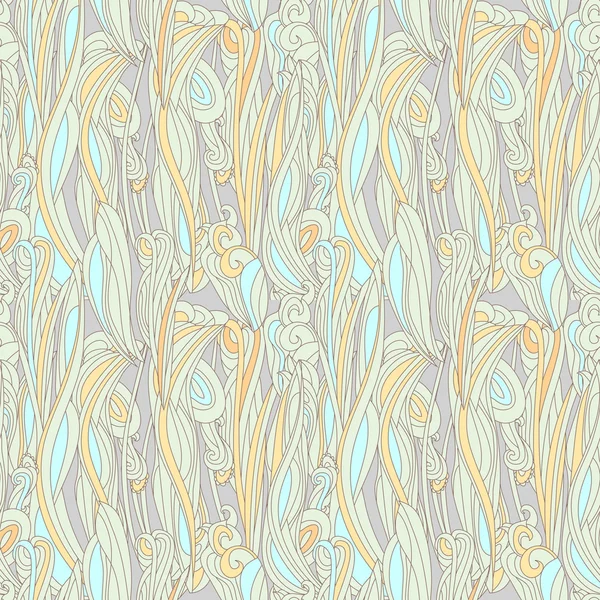 Floral Waves Lines Fondo sin costuras — Archivo Imágenes Vectoriales