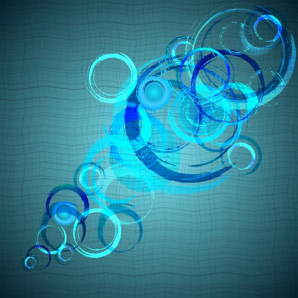 Blue abstract shining cirkels grunge achtergrond — Stockvector