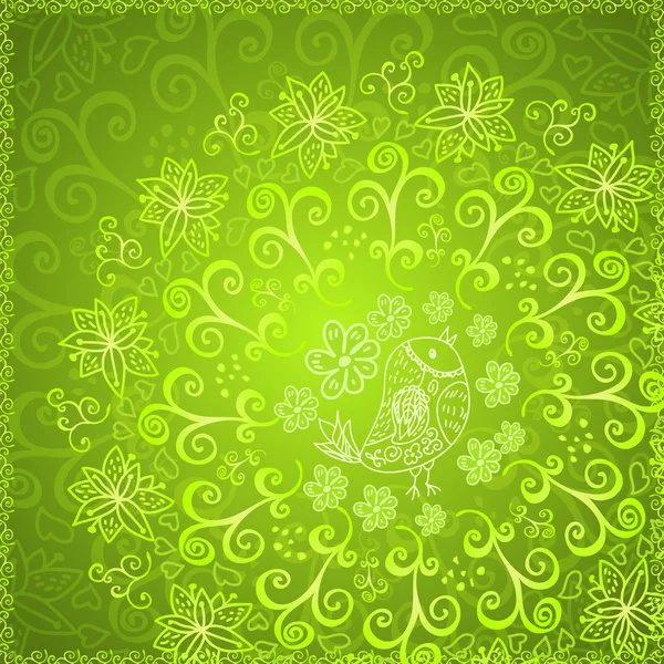 Groene abstract floral sieraad achtergrond — Stockvector