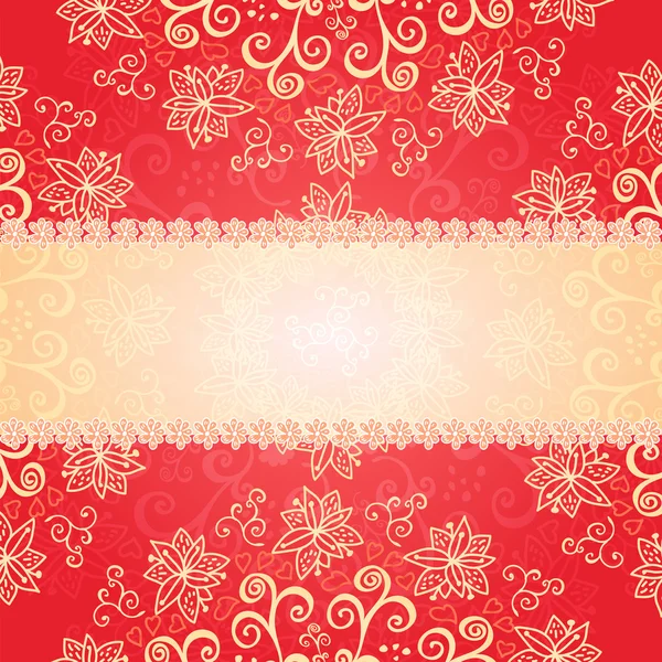 Red floral ornament background — Stock Vector
