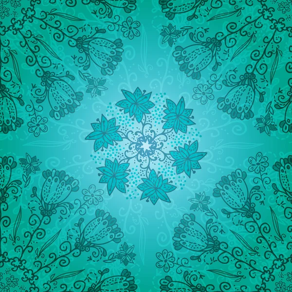 Blau floralen Ornament Hintergrund — Stockvektor