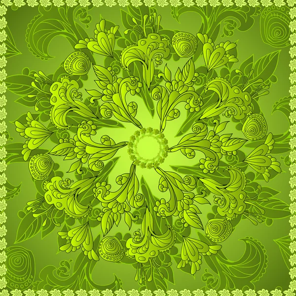 Groene floral sieraad achtergrond — Stockvector