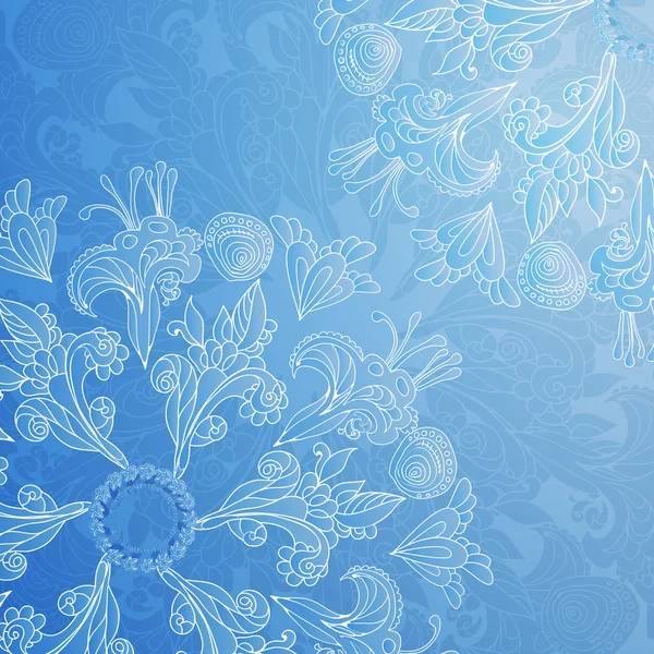 Blue floral ornament background — Stock Vector