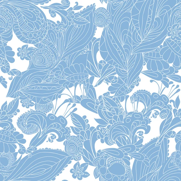 Padrão sem costura floral azul vintage — Vetor de Stock