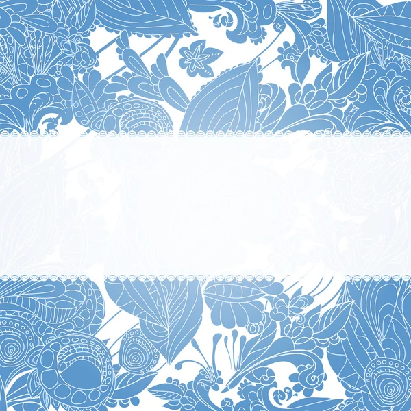 Vintage azul adorno floral fondo — Vector de stock