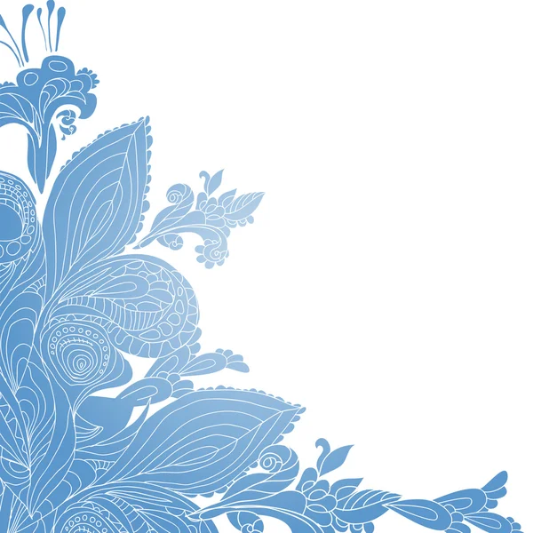 Latar belakang ornamen bunga biru - Stok Vektor