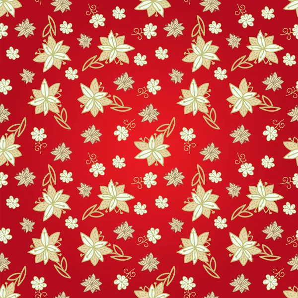 Vintage padrão sem costura floral vermelho — Vetor de Stock