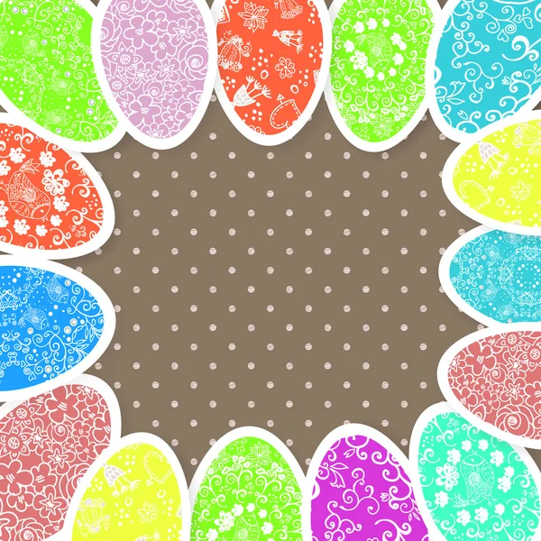 Easter background with ornament eggs — Stock Vector