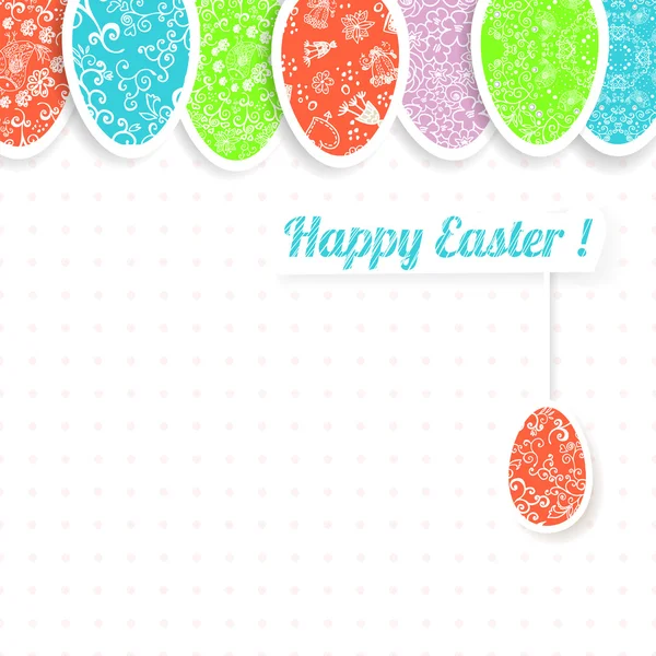 Fondo de Pascua con coloridos huevos de ornamento — Vector de stock