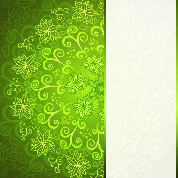 Verde abstrato ornamento floral fundo —  Vetores de Stock