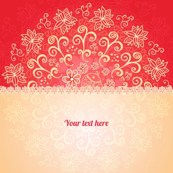 红色花卉装饰背景 — 图库矢量图片