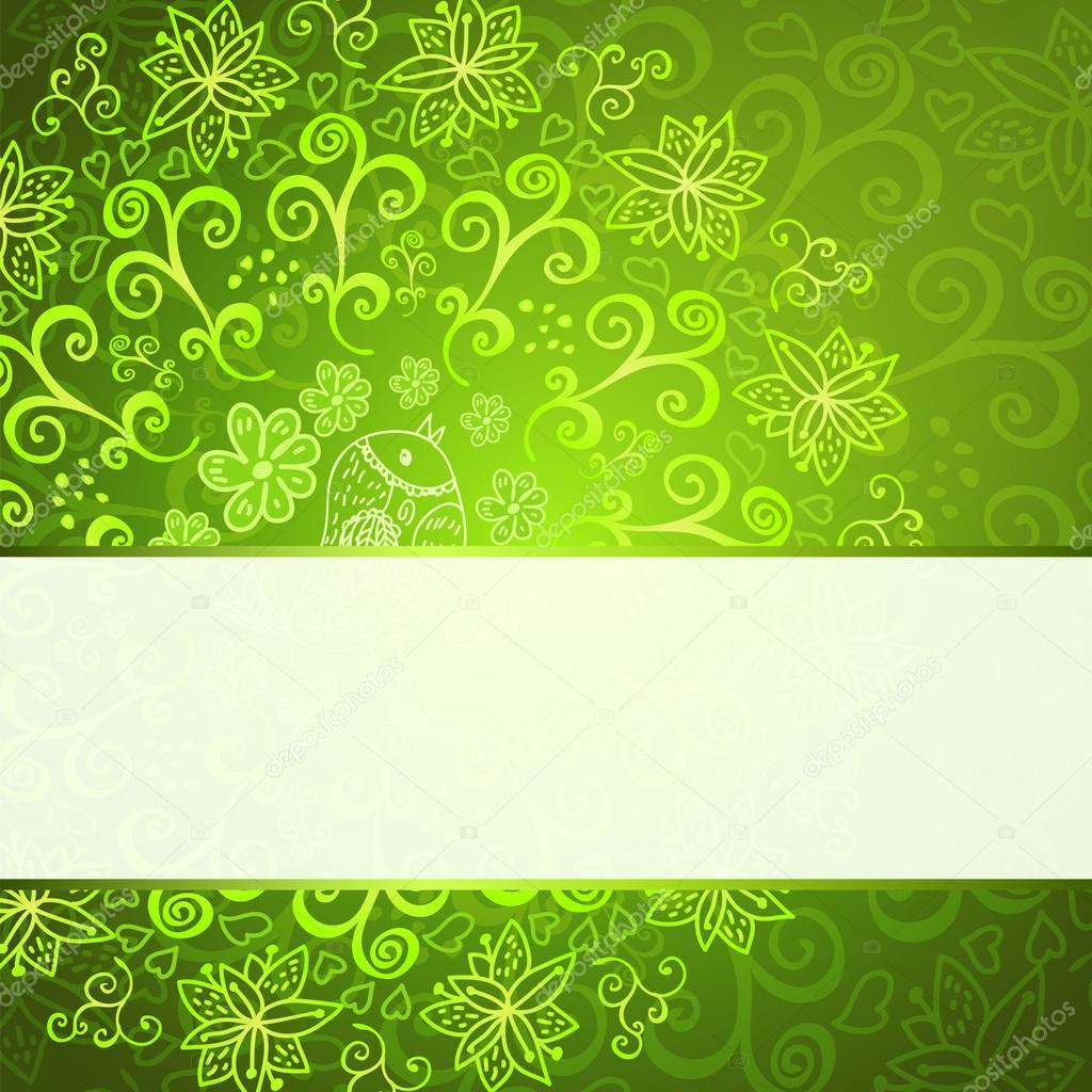 Green abstract floral ornament background — Stock Vector © AlenaPohu