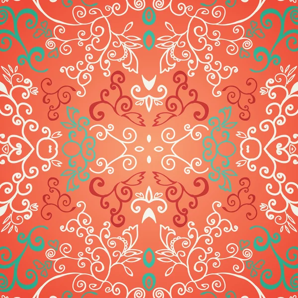 Patrón floral rojo sin costuras — Vector de stock