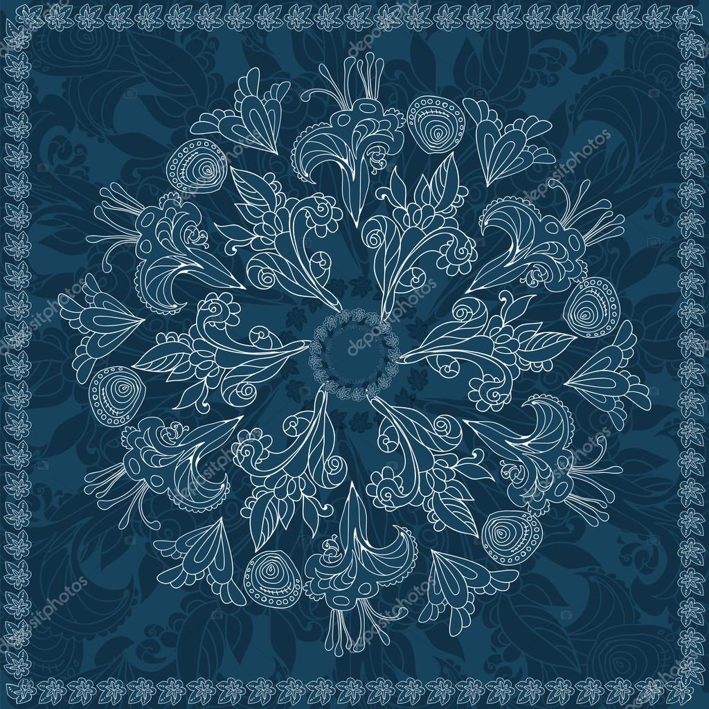 Blue floral ornament background Stock Vector Image by ©AlenaPohu 23734045