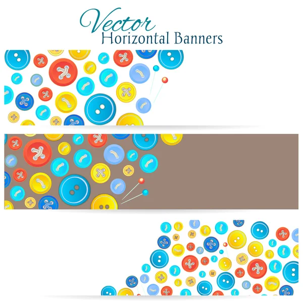 Set de 3 banners con botones vintage — Vector de stock