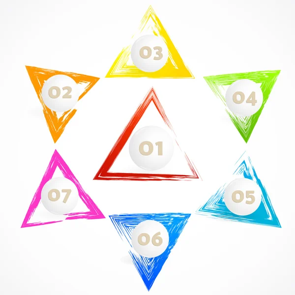 Vektor-Set von Grunge-Dreieck-Pinselstrichen. — Stockvektor