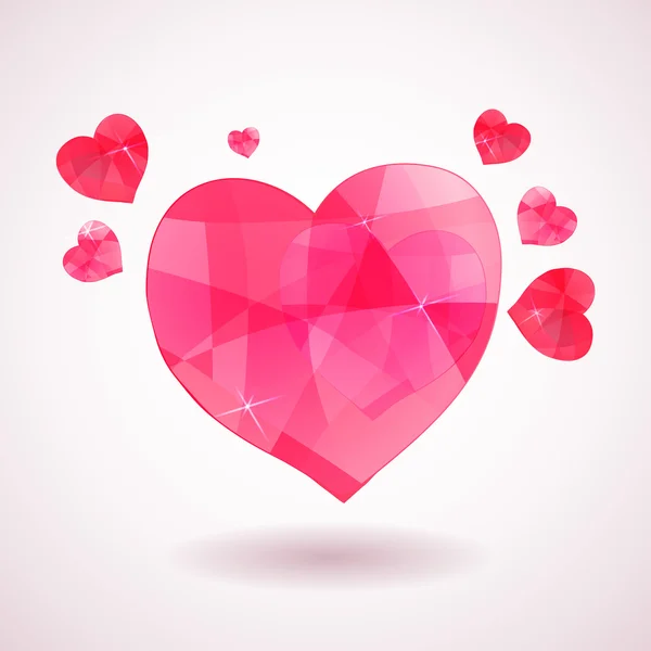 Pink geometric heart — Stock Vector