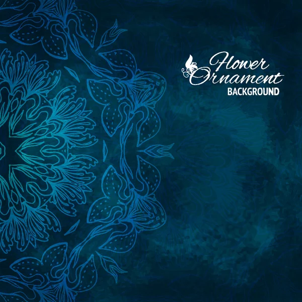 Blumenschmuck Mandala Hintergrund Karte — Stockvektor