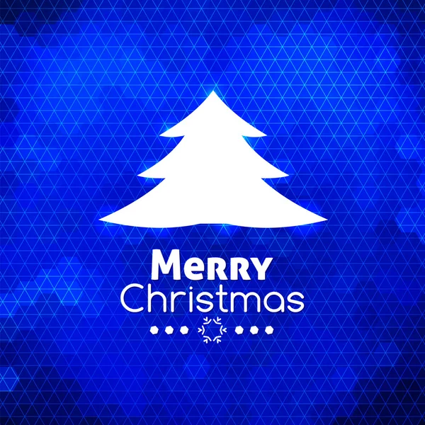 Merry christmas tree kaart abstracte blauwe achtergrond — Stockvector