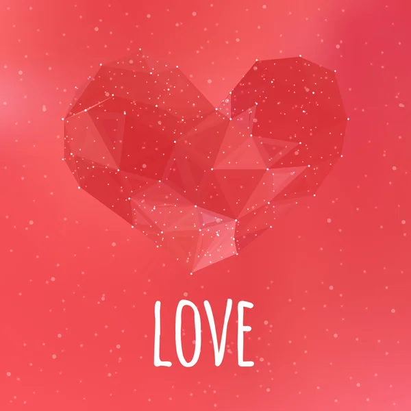 Tarjeta de corazón triangular Love — Vector de stock