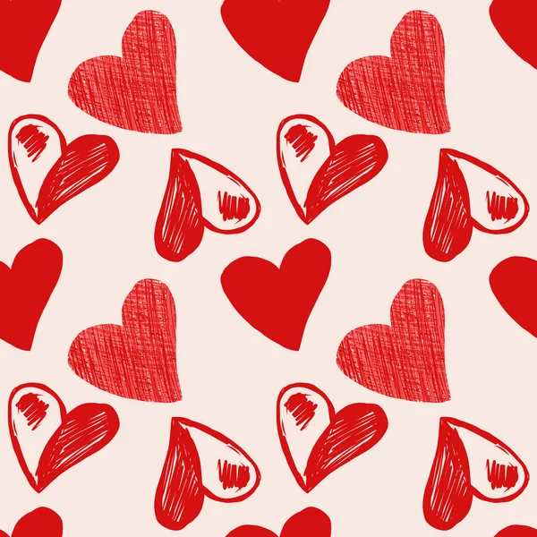 Láska srdce skici ručně kreslenou — Stockový vektor