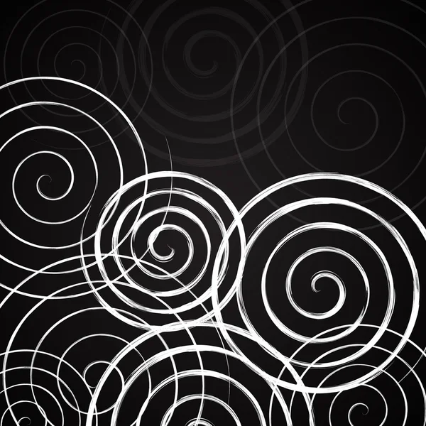 Black and white spirals background — Stock Vector