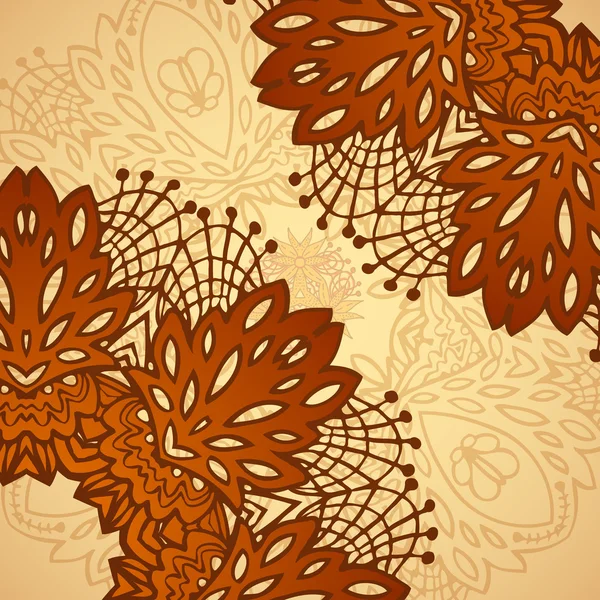 Motif de dentelle fleur chocolat — Image vectorielle