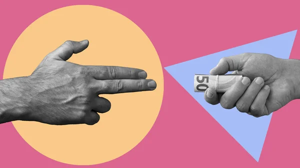 Modern Art Collage Concept Bribery Arms Trafficking Organized Crime — Stockfoto