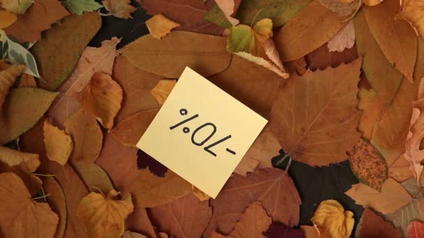 Autumn Background Dry Leaves Rotate 360 Degrees Sticky Note — Stock videók
