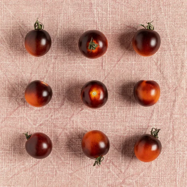 Black strawberry tomatoes. Top view.